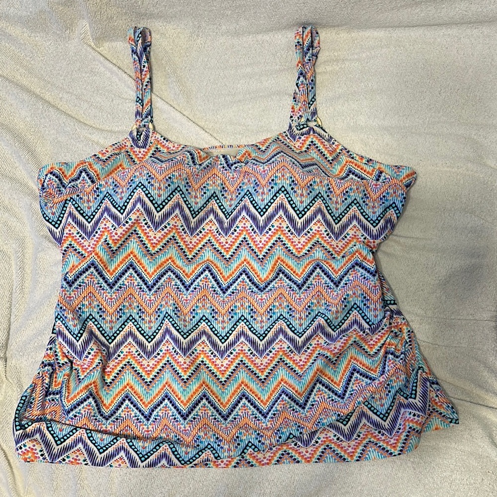 Croft & Barrow Pink and Blue Boxy Tank Top